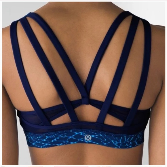 Lululemon Energy Sports Bra (Exhale) Samba Snake Kayak Blue/ Hero Blue Size 2 - Picture 9 of 10